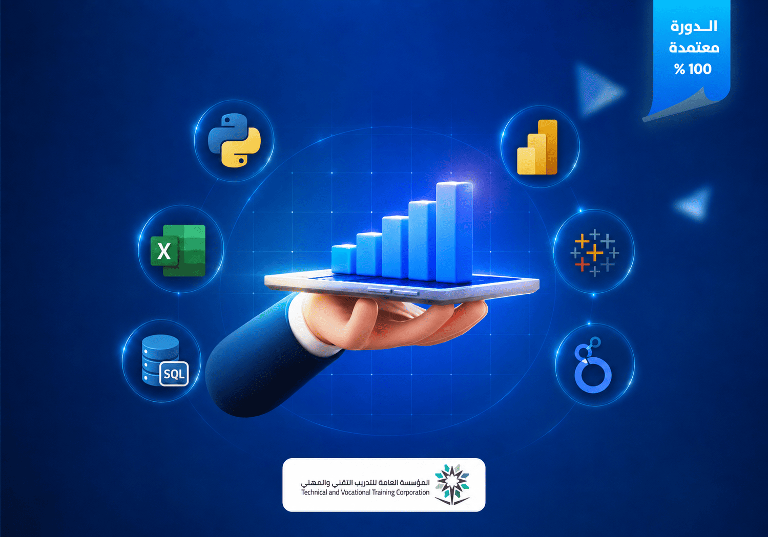 باقة تحليل البيانات وذكاء الأعمال باستخدام Excel وPower BI وPython وSQL